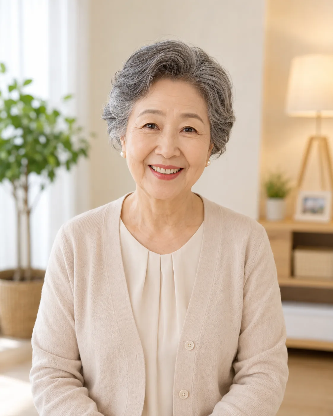 獨居的陳奶奶在客廳